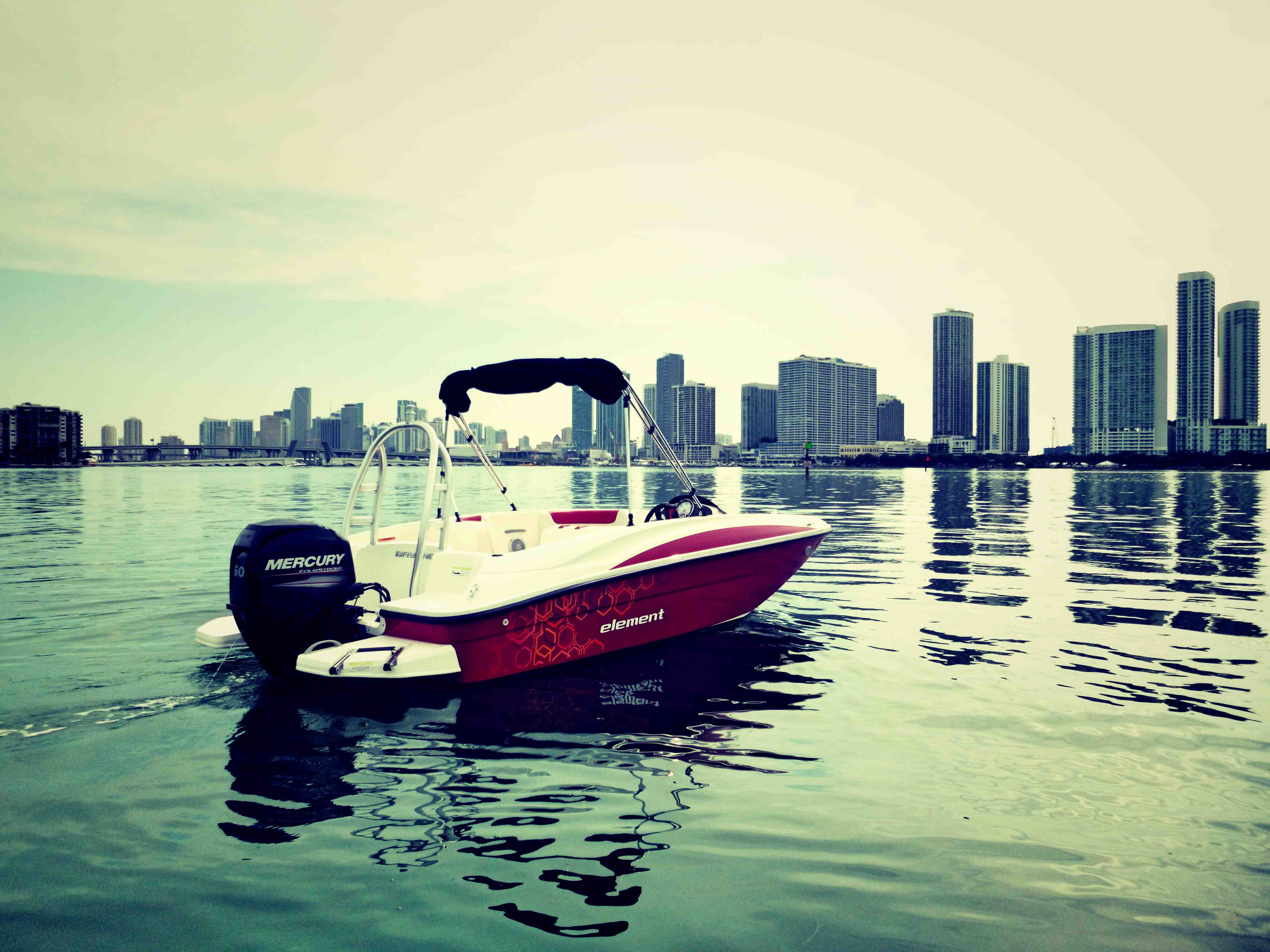 E16 red boat rentals Florida Miami Florida  Bayliner e16 2015 16 