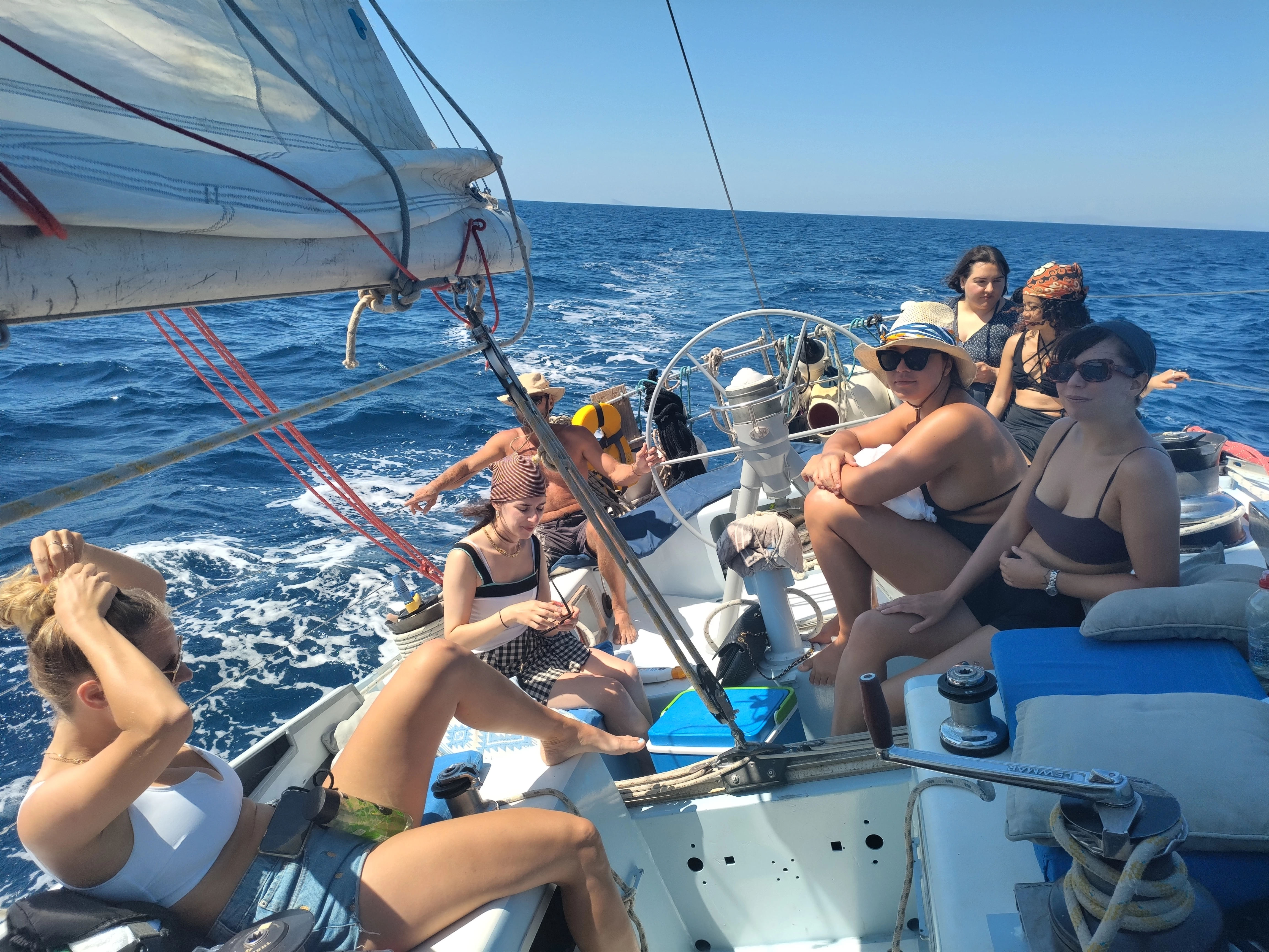Day sailing on Syros Island boat rentals Cyclades Syros Cyclades  Champer Nicholson S&S One off 1976 45 
