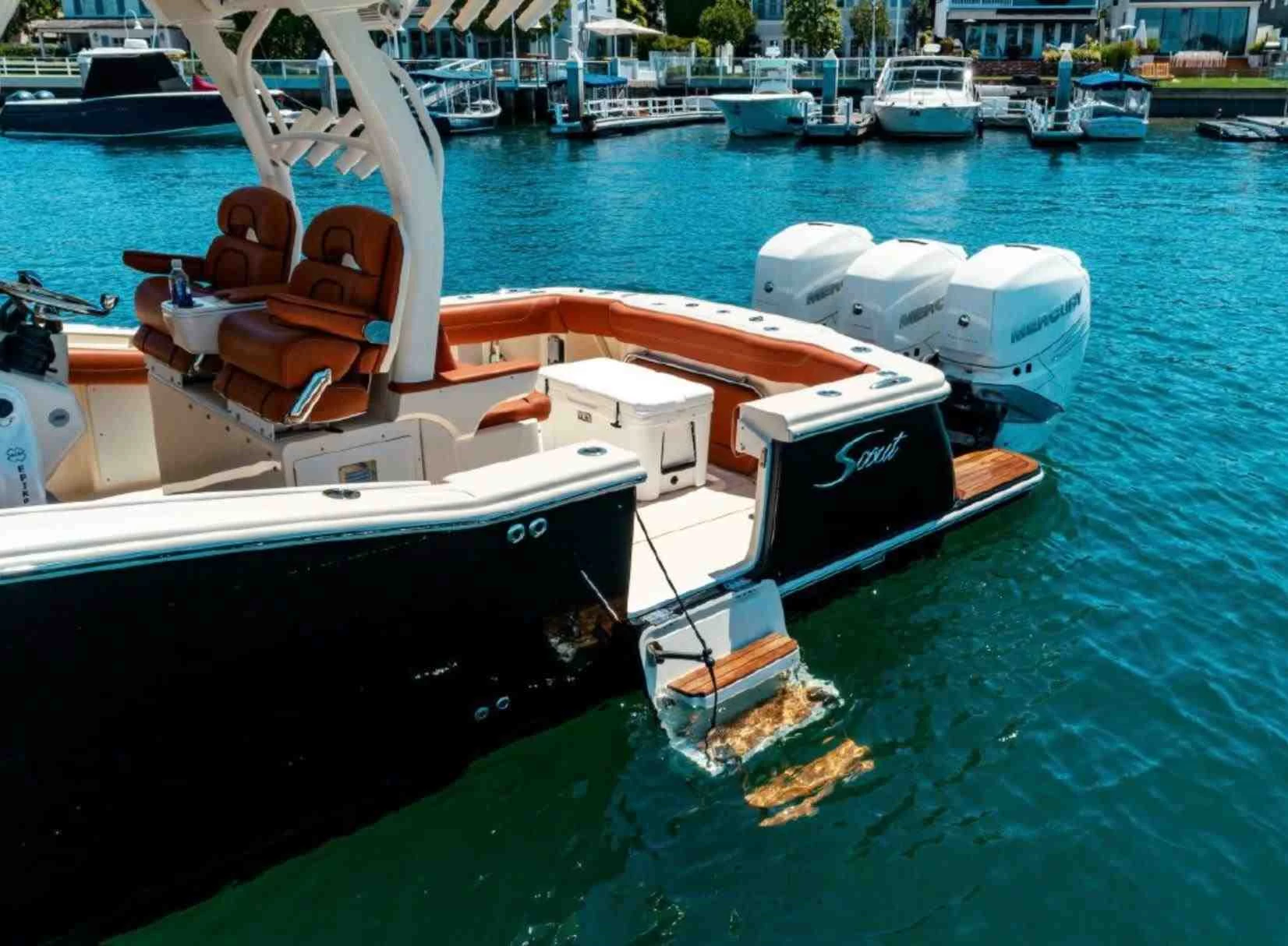FRONT SUN LOUNGER WITH POP UP TABLE boat rentals Florida WEST PALM BEACH Florida  Scout 350lxf 2015 38 